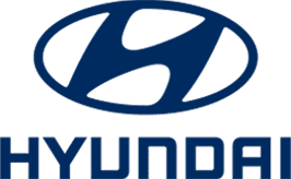 Hyundai Logo with Blue Hyundai Text